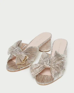 Clearance Emilia Pleated Bow Heel Heeled Sandals