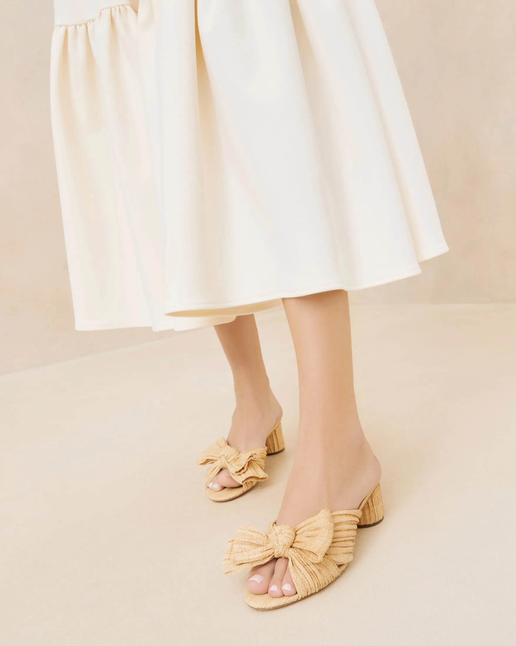 New Emilia Pleated Bow Heel FOR THE GUESTS|FOR THE BRIDE