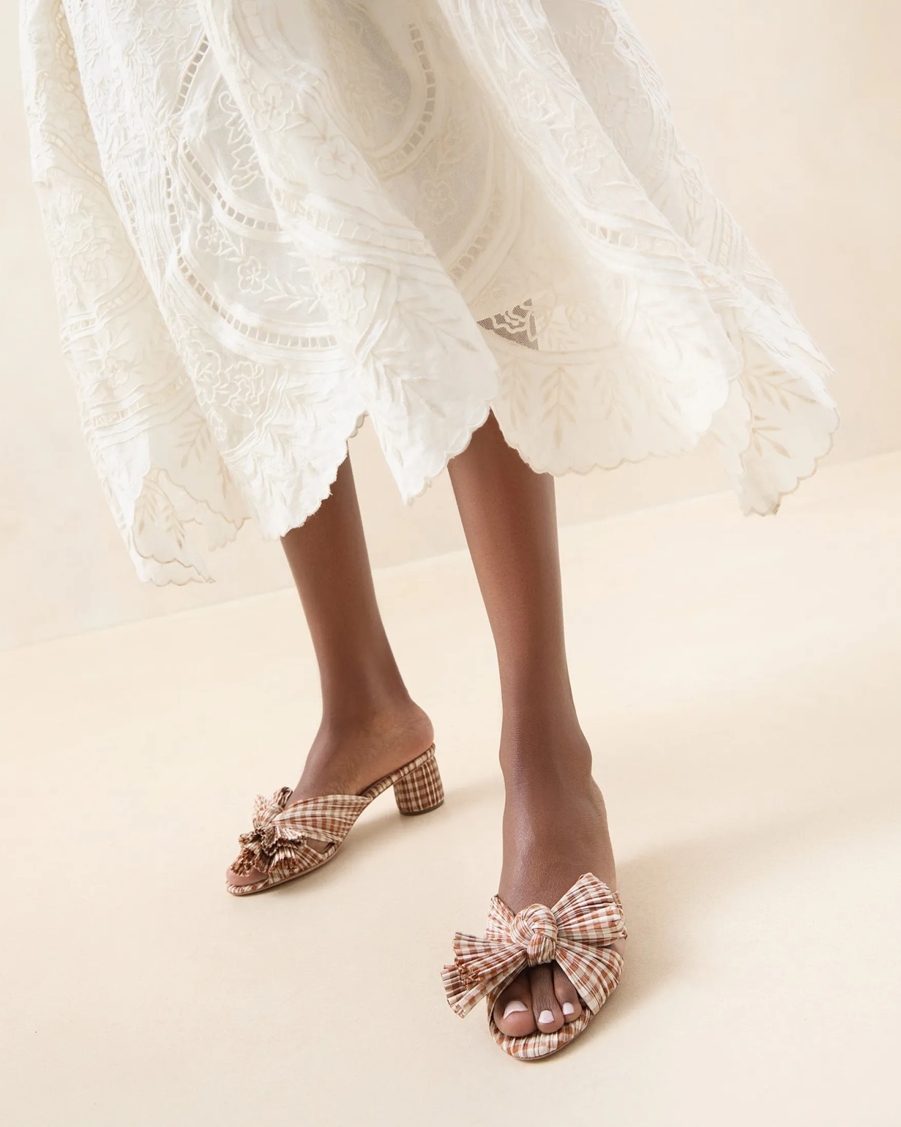 New Emilia Pleated Bow Heel FOR THE GUESTS|FOR THE BRIDE