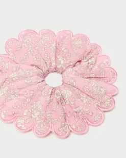 Clearance Frankie Pink Floral Scallop Scrunchie Accessories