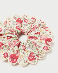 Best Frankie Red Floral Scallop Scrunchie Accessories