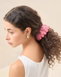 Best Frankie Red Floral Scallop Scrunchie Accessories