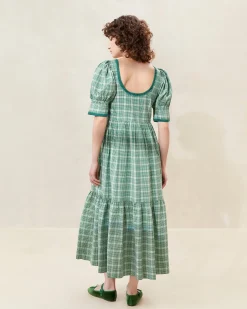 Gillian Blue Floral Puff-Sleeve Dress Dresses