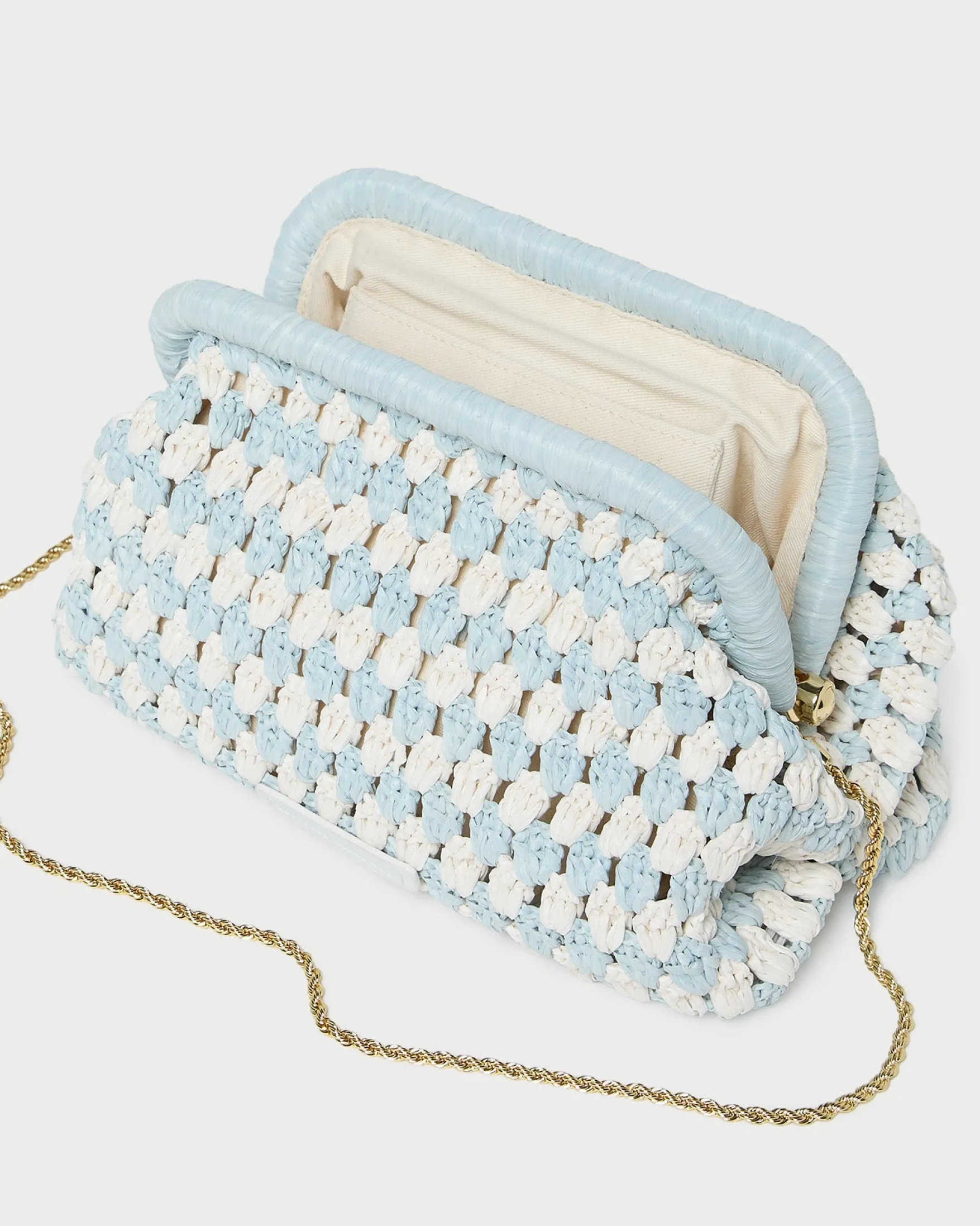 Hot Glenda Blue/Cream Crochet Clutch FOR THE GUESTS|Clutches