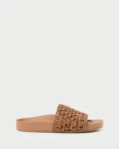 Discount Henri Crochet Leather Sandal Flat Sandals