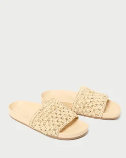 Discount Henri Crochet Leather Sandal Flat Sandals