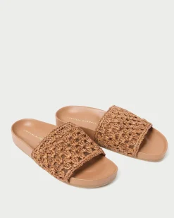 Discount Henri Crochet Leather Sandal Flat Sandals