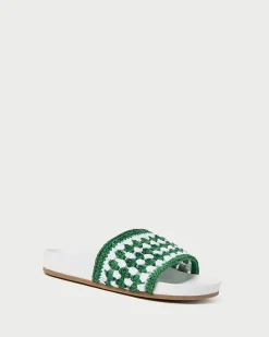 Discount Henri Crochet Leather Sandal Flat Sandals