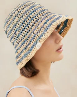 Hot Jocelyn Blue/Natural Bucket Hat Accessories