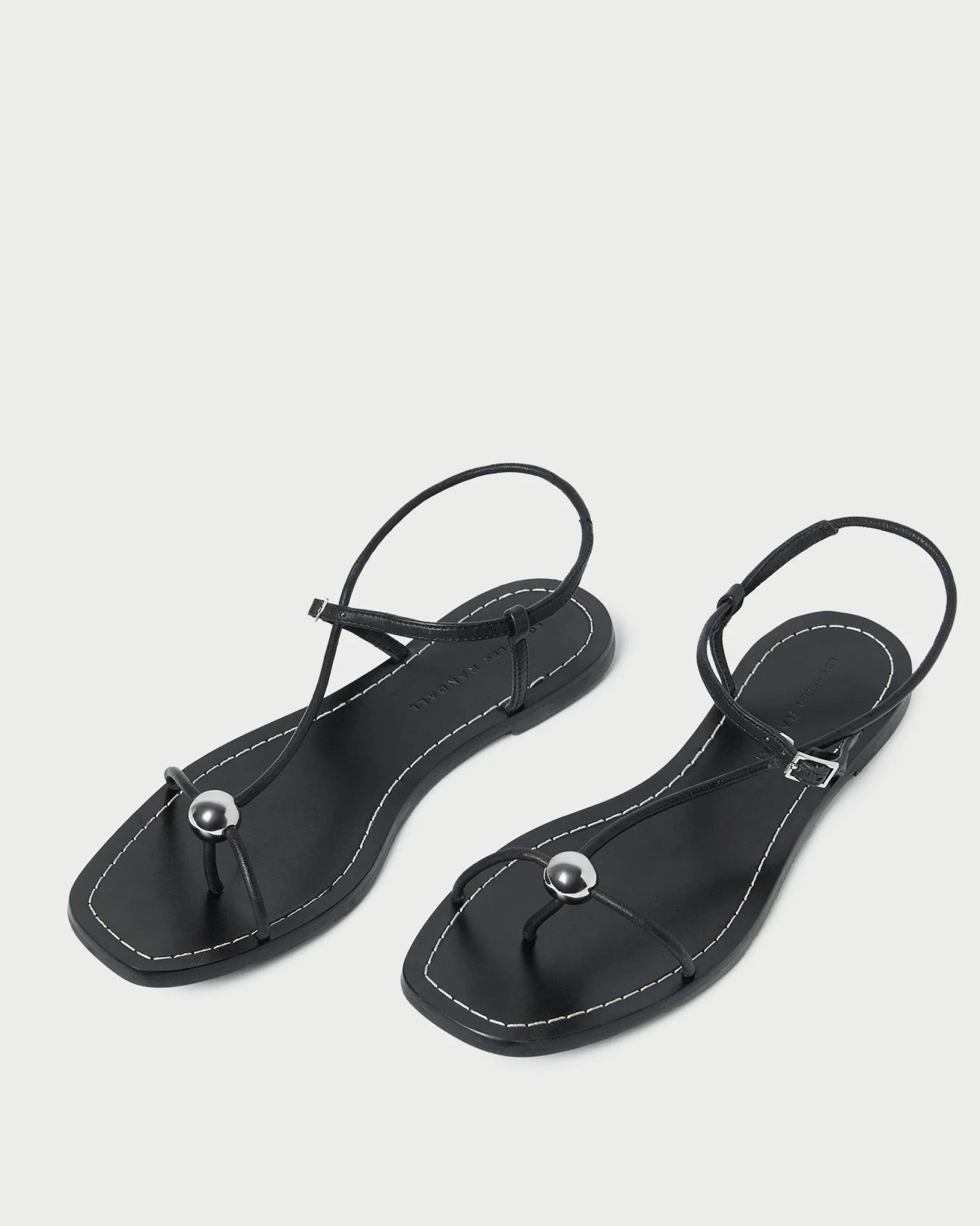 Best Lara Black Leather Sandal FOR THE GUESTS|Flat Sandals