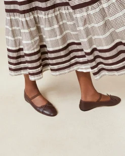 Clearance Leonie Chocolate Leather Flat Flats & Loafers
