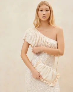 Discount Mavis Raffia Ruffle Clutch FOR THE GUESTS|FOR THE BRIDE