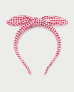 Online Meadow Red Gingham Knot Headband Accessories