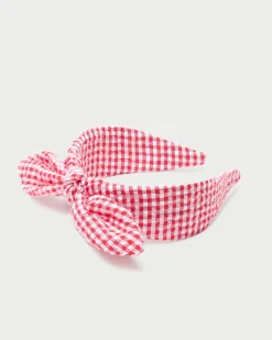 Online Meadow Red Gingham Knot Headband Accessories
