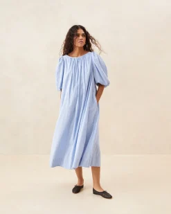 Outlet Mimi Blue Puff-Sleeve Dress Jessie Loves|Dresses
