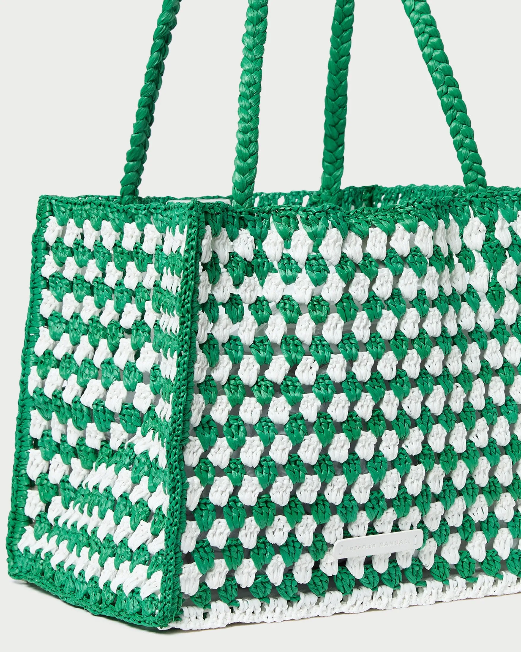 Best Missy Blue/Cream Crochet Tote Totes