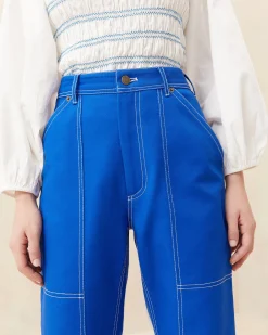 Discount Molly Blue Denim Carpenter Pant Bottoms