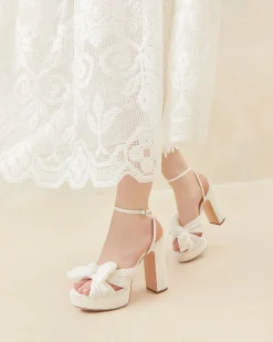 New Natalia Platform Bow Heel SOMETHING BLUE|FOR THE BRIDE