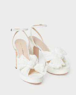 Best Natalia White Lace Bow Heel SOMETHING BLUE
