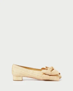 Online Noa Natural Raffia Bow Flat Casual Staples|Vacation Shop