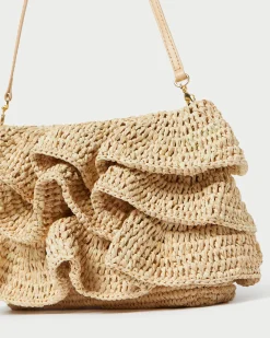 Best Odette Natural Ruffle Clutch Clutches