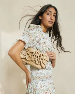 Best Odette Natural Ruffle Clutch Clutches