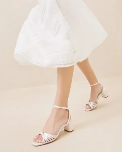 Hot Olivia Knot Mid-Heel Sandal SOMETHING BLUE|FOR THE BRIDE