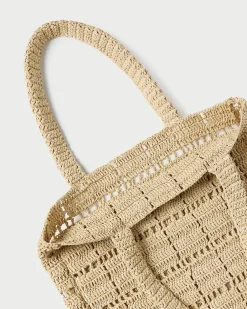 Best Orion Blue/White Raffia Tote Casual Staples|Totes