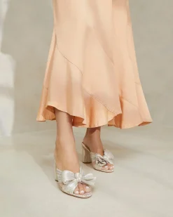 Sale Penny Pleated Bow Heel SOMETHING BLUE