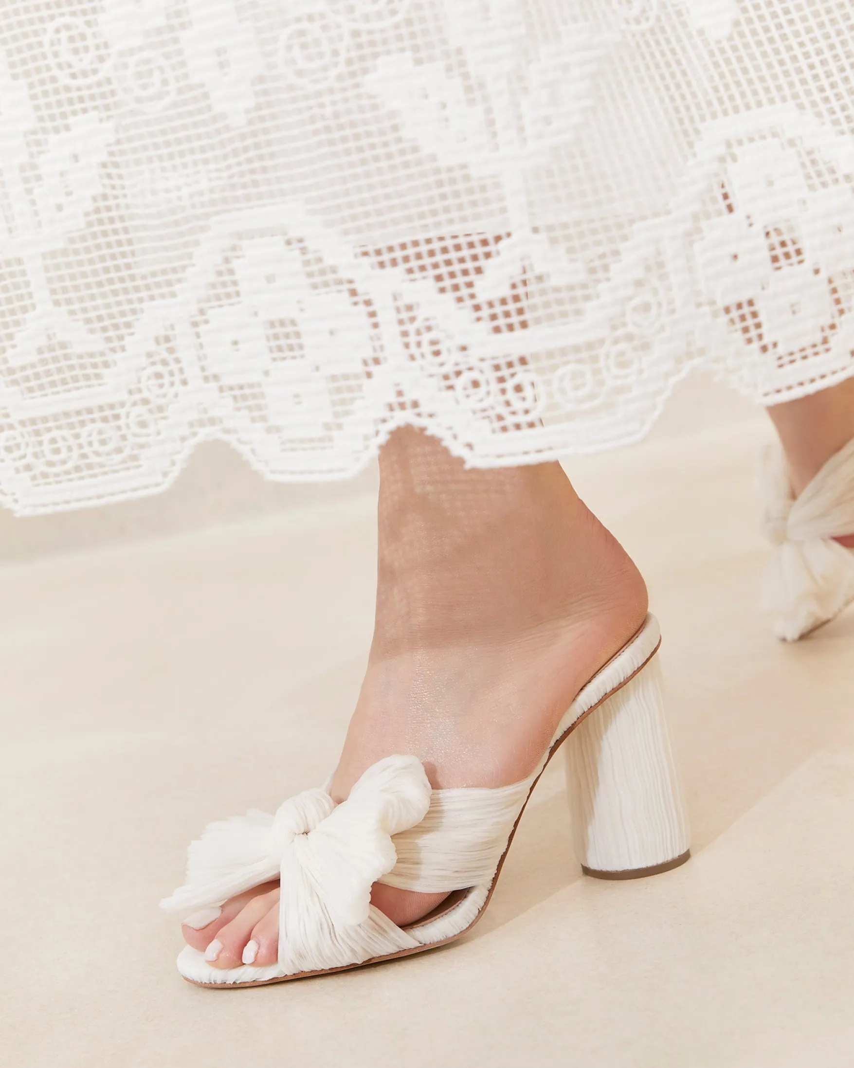 Sale Penny Pleated Bow Heel SOMETHING BLUE