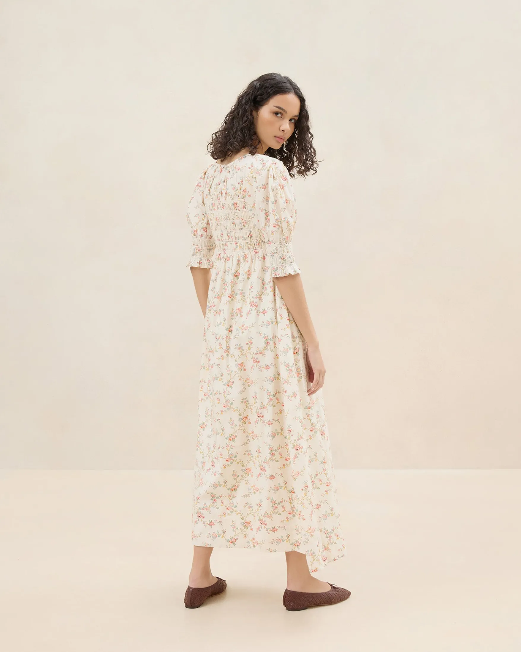 Clearance Quinn Pink Floral Cinched Dress Casual Staples|Event Essentials
