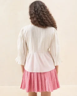 New Sasha White Wrap Blouse Tops