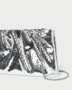 Hot Serena Silver Gathered Leather Clutch Event Essentials|Clutches