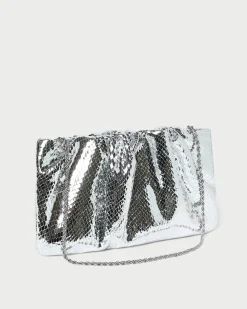 Hot Serena Silver Gathered Leather Clutch Event Essentials|Clutches