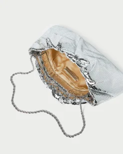 Hot Serena Silver Gathered Leather Clutch Event Essentials|Clutches