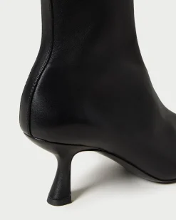 Thandy Black Curved Heel Bootie Boots