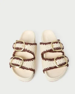Best Theo Blue Raffia Footbed Sandal Casual Staples|Flat Sandals