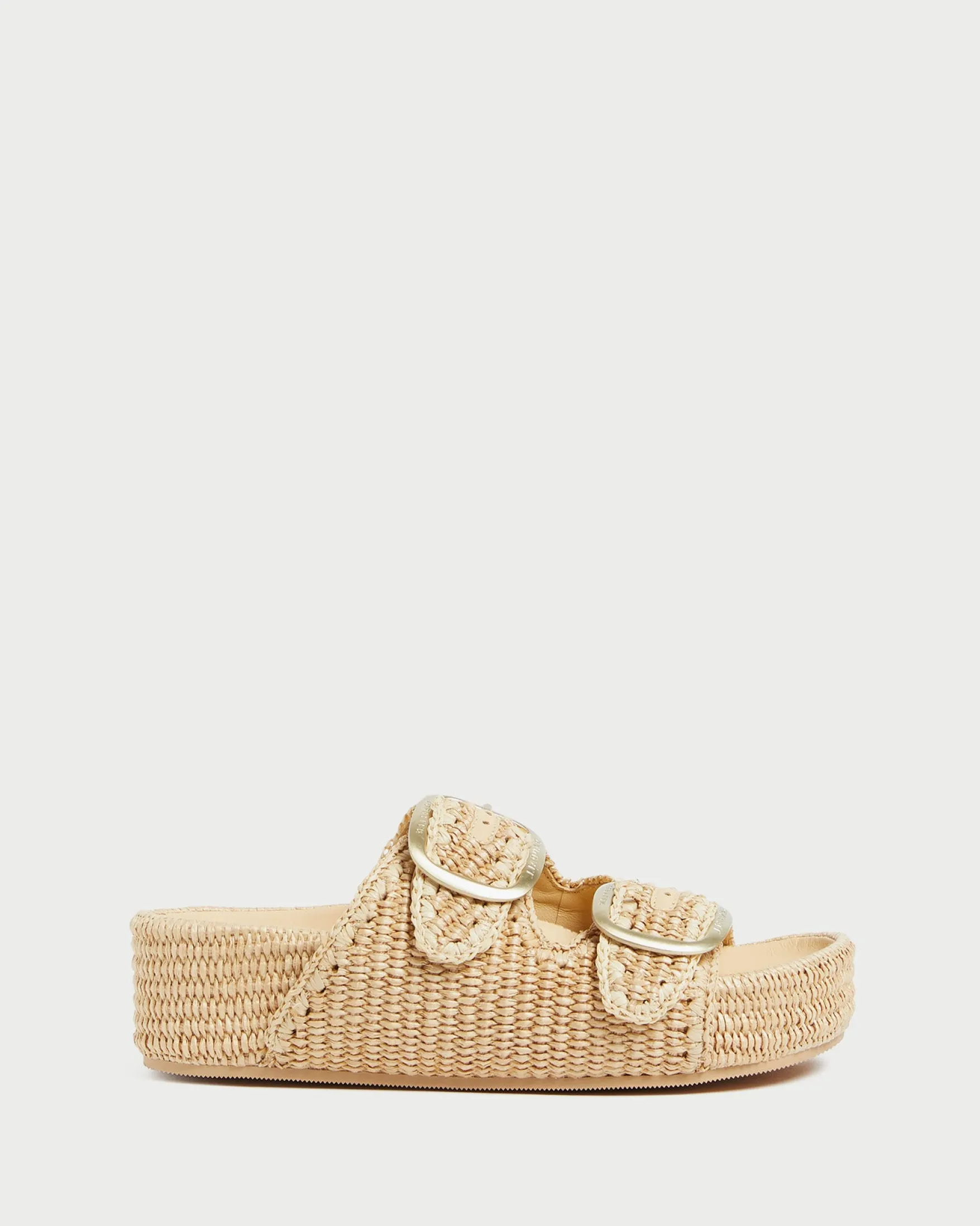 Clearance Theo Cream Raffia Footbed Sandal Flat Sandals