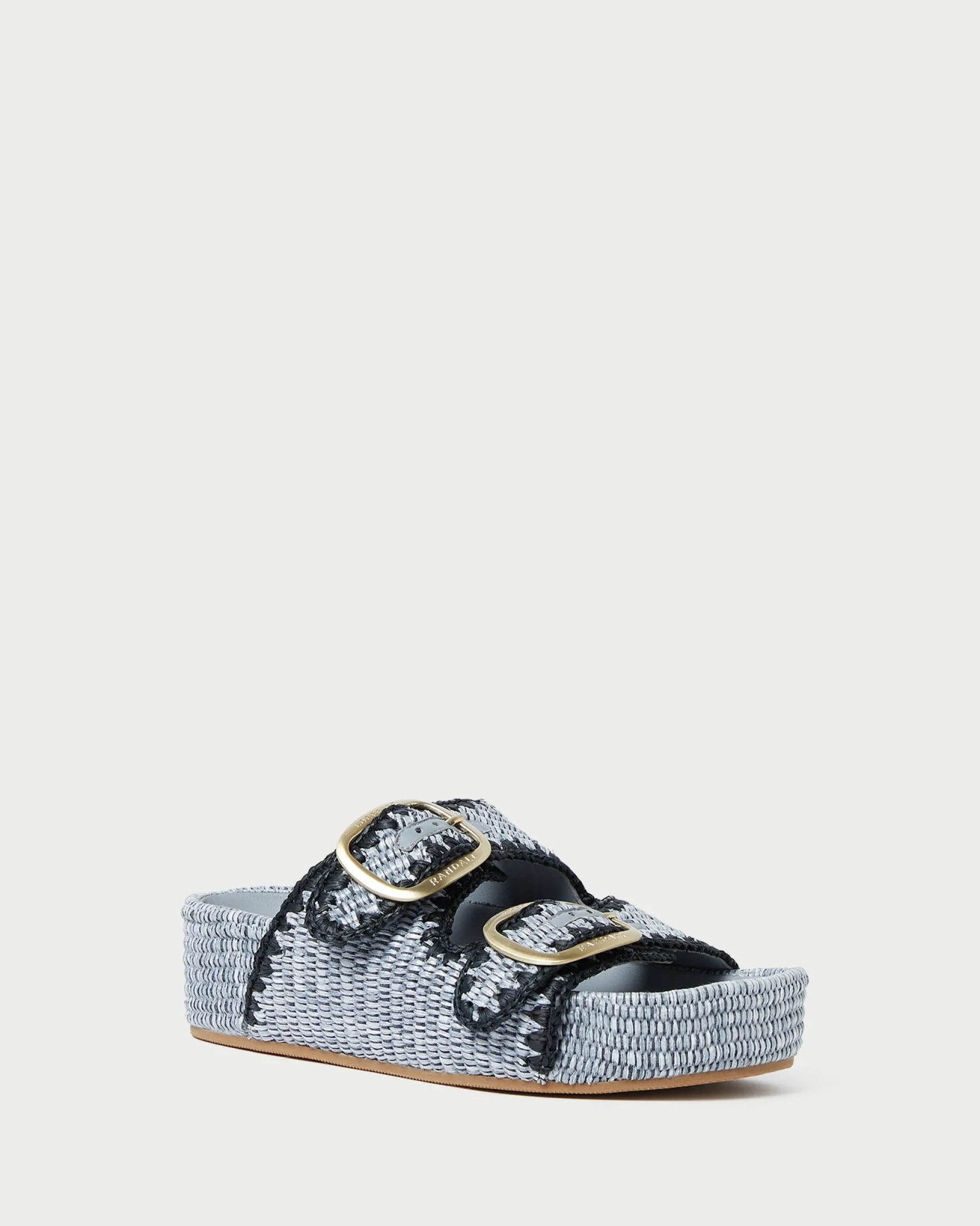 Clearance Theo Cream Raffia Footbed Sandal Flat Sandals