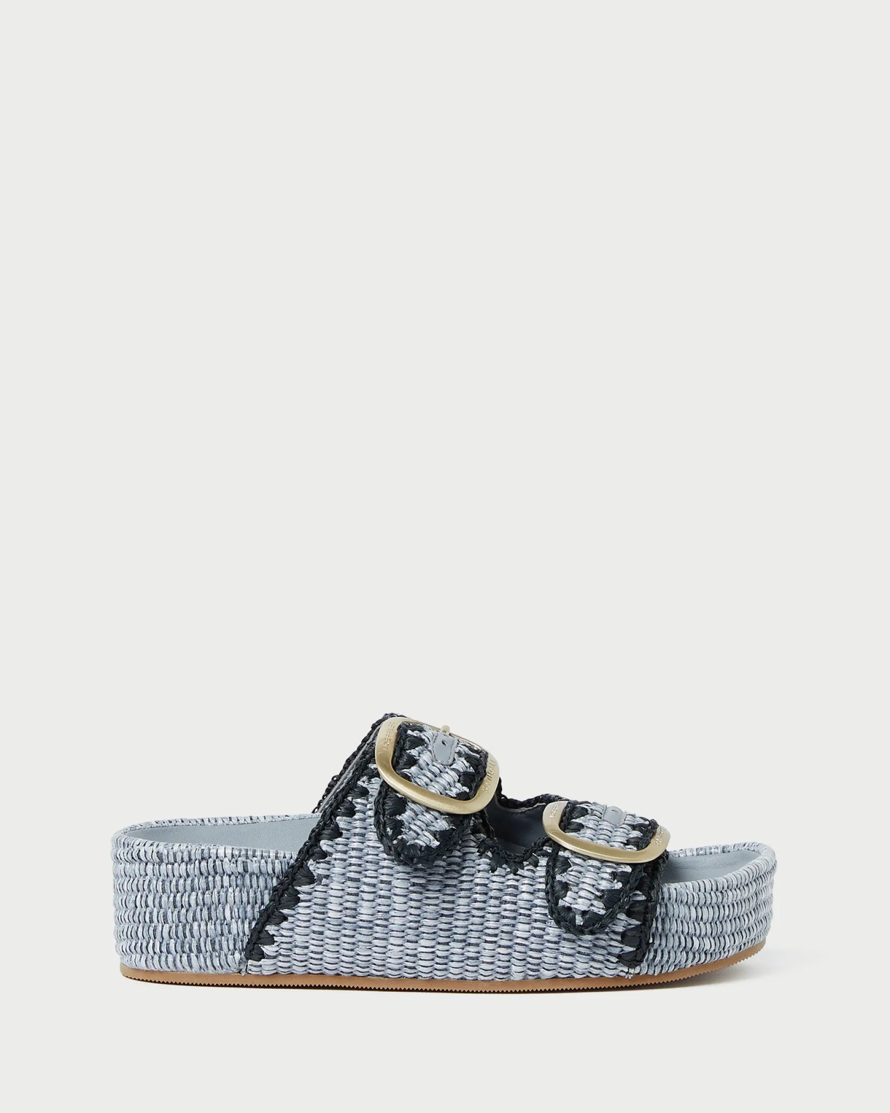 Clearance Theo Cream Raffia Footbed Sandal Flat Sandals