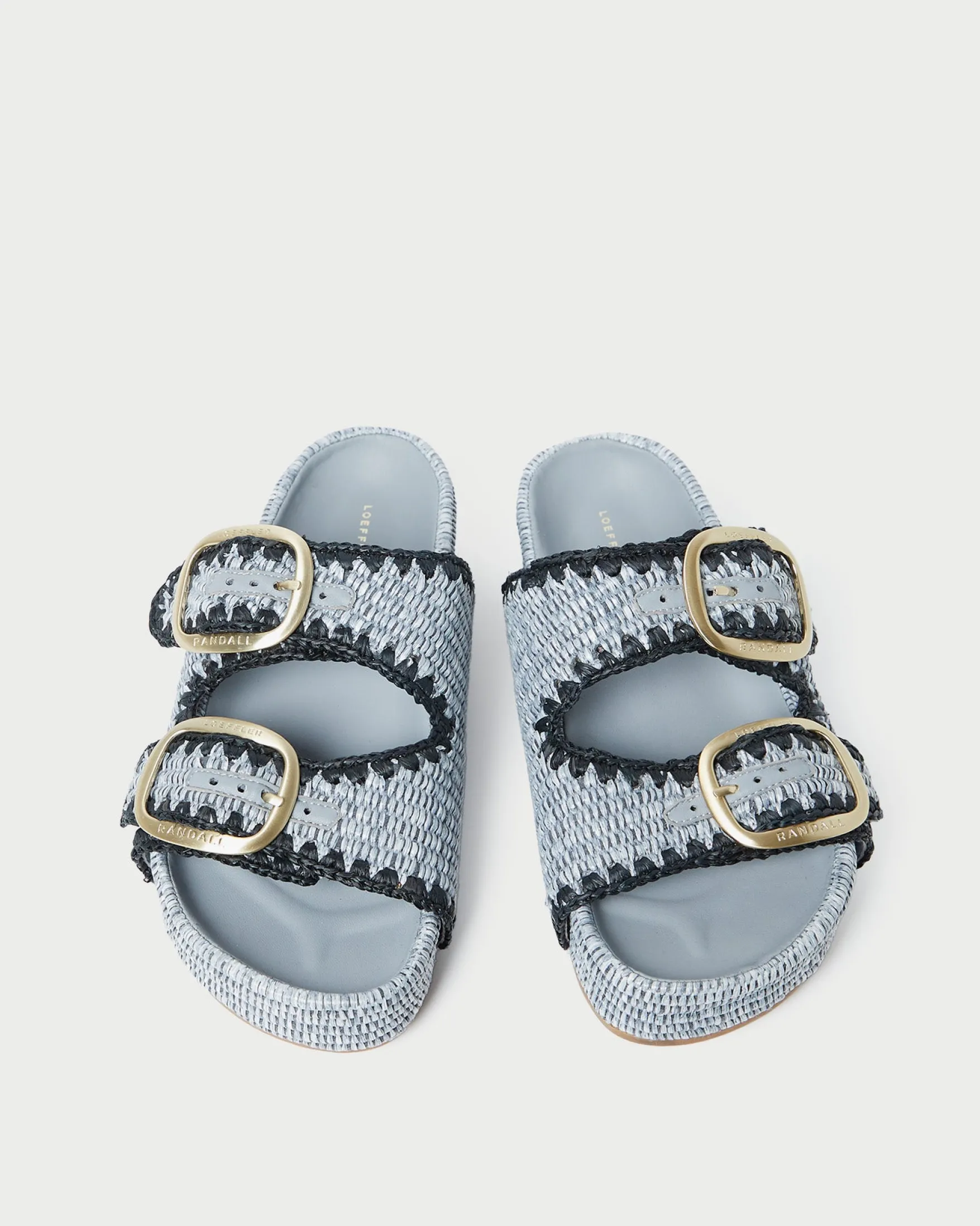 Clearance Theo Cream Raffia Footbed Sandal Flat Sandals
