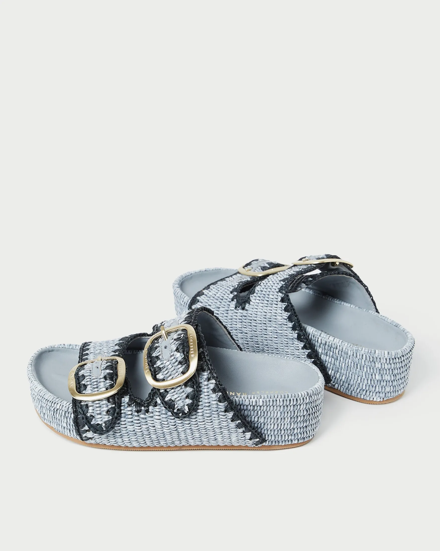 Clearance Theo Cream Raffia Footbed Sandal Flat Sandals