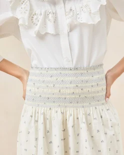 Best Theodora Cream Floral Cinched Skirt Matching Sets|Bottoms