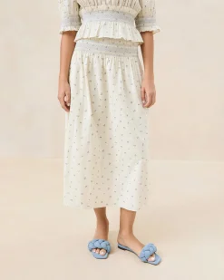 Best Theodora Cream Floral Cinched Skirt Matching Sets|Bottoms