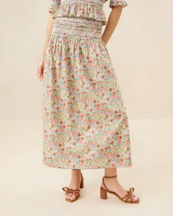 Best Theodora Cream Floral Cinched Skirt Matching Sets|Bottoms