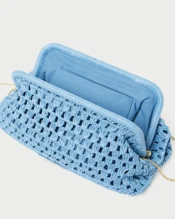 Hot Trudie Blue Crochet Frame Clutch FOR THE GUESTS|FOR THE BRIDE